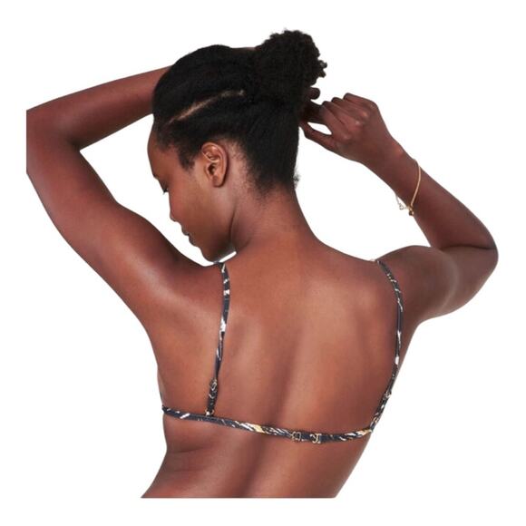 Andie x Demi Moore NWT The Tropez Luxe Flat Bikini Top- Black Firework Print XS - Picture 15 of 15